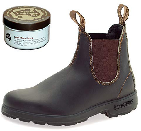 Blundstone Style 500 Classic Chelsea Boots Unisex Stiefelette + Lederpflege | Stout Brown |Size EU 43.0 - UK 9.0