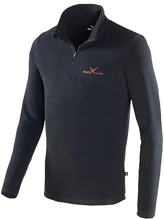 Black Crevice Herren Fleece Skirolli, schwarz/rot, XL