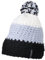 Myrtle Beach Damen Hakelmütze mit Bommel, Black/Silver/White, One Size, MB7940 blsi