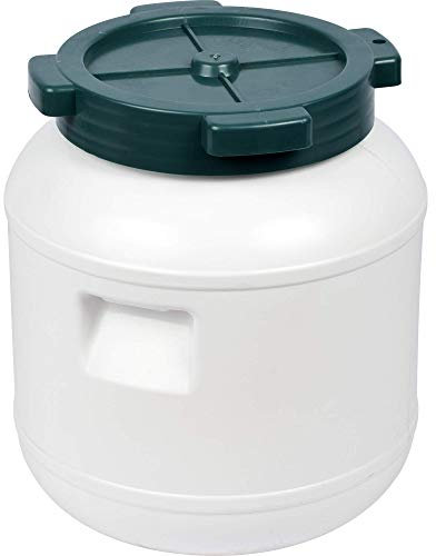 Browin 360010 FUT Alimentaire avec Un Couvercle Étanche 10l, Baril pour Mariner Le Chou, Les Concombres, Le Stockage des Aliments, pour l'eau, Plastique, Blanc S