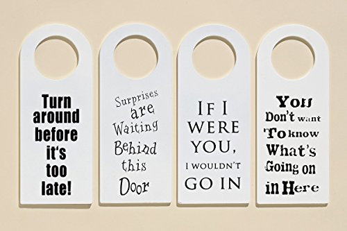 condecoro Türhänger mit Spruch Holzschild Holzhänger in weiß, 4er Set