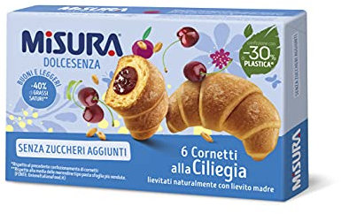 Misura Cornetti alla Ciliegia Dolcesenza | Senza Zuccheri Aggiunti | Confezione da 290 grammi