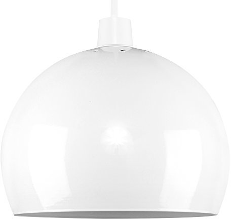 MiniSun | Mini Retro Gloss White Metal Dome Ceiling Light Shade | Pendant Lights, Home Décor & Improvement Essential | 200mm Shade Width