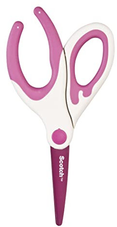 Scotch 1581PI20 Designschere, asymmetrisch, 20 cm, pink