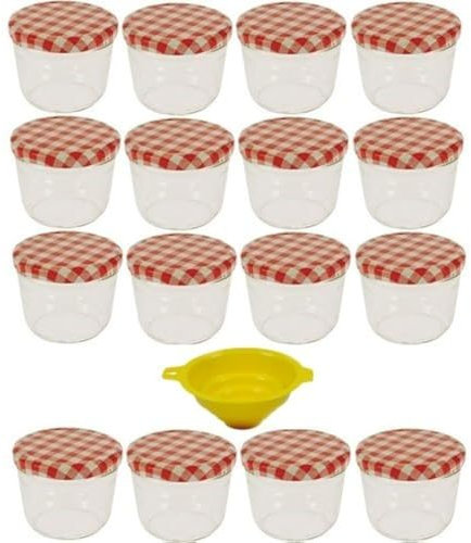 16 #23365# Marmeladengläser/Einmachgläser 230ml inkl. einem Einfüll-Trichter