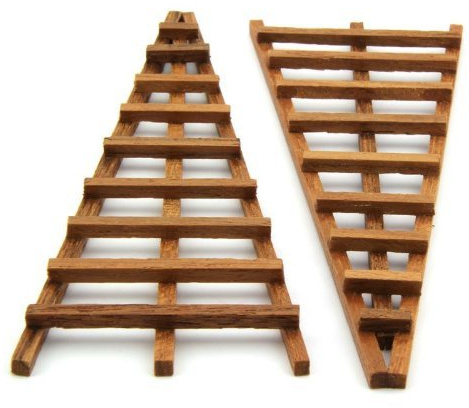 MyTinyWorld 2 Dolls House Miniature Hand Made Dark Wood Hardwood Trellis