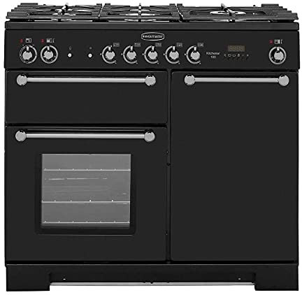 Rangemaster Kitchener 100cm Dual Fuel Range Cooker - Black