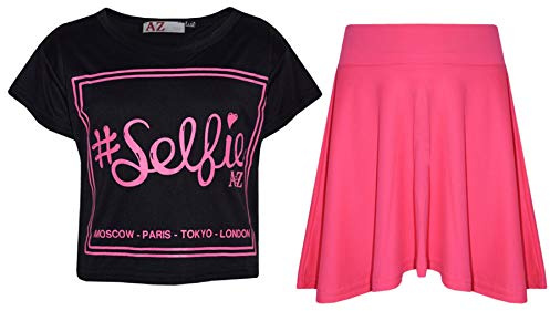 A2Z 4 Kids Girls Top Kids Selfie - New Crop Top #Selfie Skirt Black 13