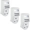 MASS DYNAMIC Digital Timer Plug Switch 12 / 24 Hour 7 Day Socket Programmable Mains LCD Display UK 3 Pin Wall Plug In Electronic AM / PM 12hr / 24hr Time Clock Energy Saver Power Controller Home Security (3 Pack)