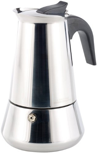 Cucina di Modena Edelstahl-Espressokocher für 6 Tassen, für Induktion, Gas, Ceran