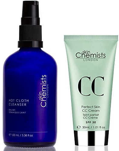 skinChemists Perfect Skin CC Cream Light with SPF 30 and Hot Cloth Reinigung, 100 ml