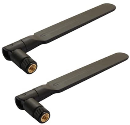 TECHTOO 3G 4G Dipole Antenna Wide Band 5dbi Omni Directional GSM WiFi Antenna with RP-SMA MALE Connector for CEP Router Access Point Wireless Rang Extender and other Network Device (Black 2-Pack)