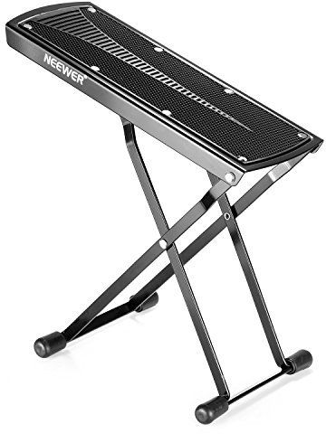 Neewer® Extra Sturdy Guitar Foot Rest Made of Solid Iron, Provides Six Easily Adjusted Height Positions, Excellent Stability with Rubber End Caps and Non-slip Rubber Pad