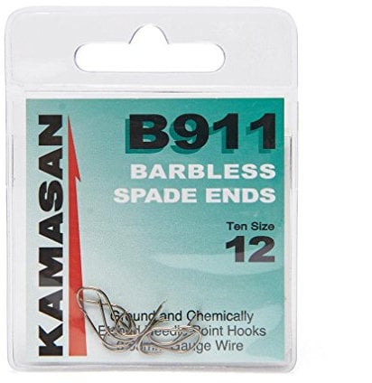 Kamasan B911 Barbless Spade End Hooks: 12