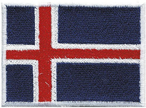 Aufnäher Patches Applikation - Flagge Wappen Island - Gr. 8cm x 5cm (20415) Stadtwappen Landeswappen Regional Flagge