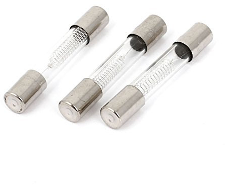 sourcingmap 0.6A 5kV Glass Tube Fuse High Voltage 6 x 40mm 3Pcs for Microwave Oven