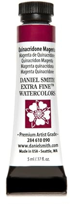 Daniel Smith Extra Fine Watercolor Paint, 5ml Tube, Quinacridone Magenta, 284610090, 0.17 Fl Oz (Pack of 1)