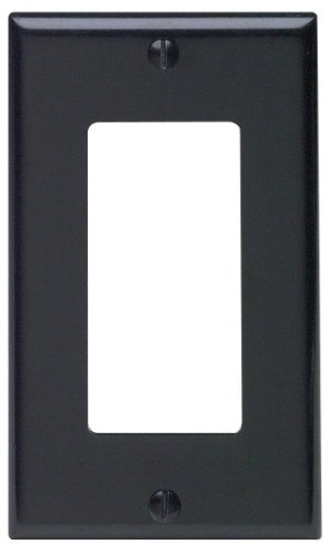 Leviton Standard Size Thermoset Device Mount 1-Gang Decora/GFCI Device Decora Wallplate, 80401-E, Black