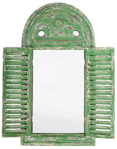 Esschert Design Green Louvre Mirror, Green