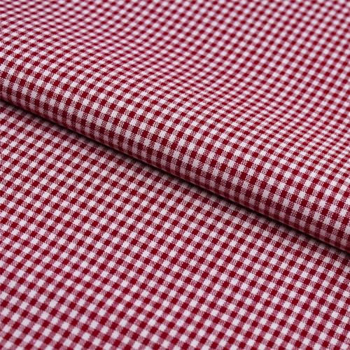 Stoff Meterware Karo 2x2 mm Baumwolle - Baumwollstoff, Züchen, Bauernkaro, Kariert, Karomuster, Landhaus, Deko, Nähen, Basteln (Bordeaux Rot)