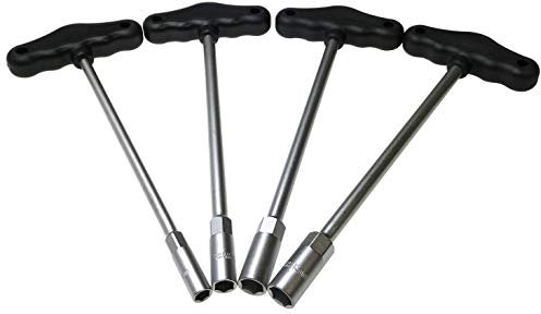 4-tlg. Steckschraubendreher-Satz mit Quergriff (T-Griff) Sechskant-Schraubendreher für Außensechskant Schrauben SW 8 mm, 10 mm, 12 mm, 13 mm (Chrom-Vanadium-Stahl)