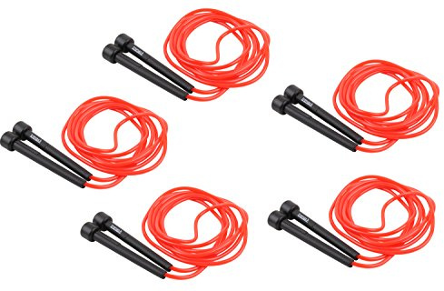 trenas Set: 5X Springseil, Speed Rope 3 Meter, rot