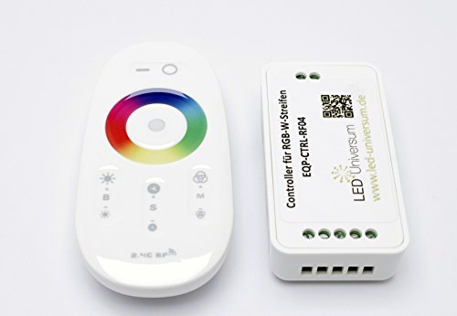 Funkfernbedienung mit Controller für RGB-W LED Streifen | 2,4 GHz | 12-24V | max. 24A | Codiert