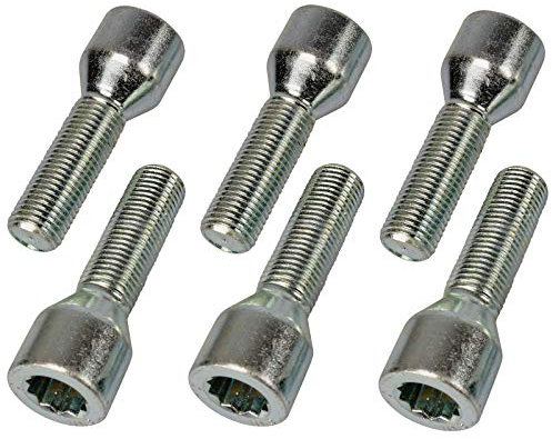 16 Sternschrauben Radbolzen Radschrauben M12x1,5 / M14x1,5 Kegel / M14x1,5 Kugel / M12x1,25 / M14x1,25 D23 / Kegel D20 / D23 // Audi VW BMW Mercedes Skoda Seat Stilauto Barracuda (M12x1,25x45 Kegel D=20mm)