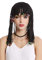 WIG ME UP - MH-F152-ZA103 Perruque noire dame homme tressée mèches perlées frange afro caraïbes look sexy hippie courtisane harem