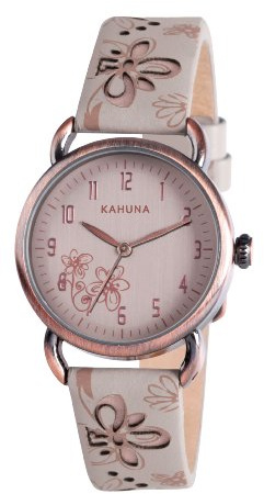 Kahuna Women's Quartz Watch with Beige Dial Analogue Display and Beige PU Strap KLS-0254L