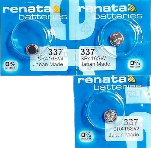 Pila de Reloj Suizo Renata 3 x 337 o SR416SW Hecho de óxido de Plata 1,5 V (SR43SW)