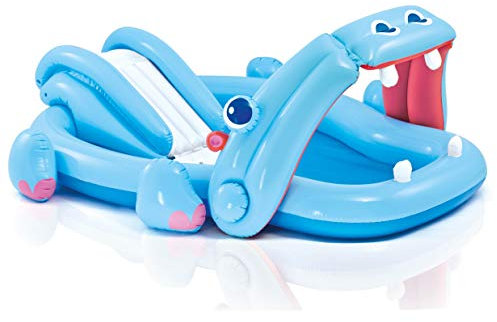 Intex Hippo Play Center with Built-in Slide for Ages 2+, 87 x 74 x 34, Blue by Intex