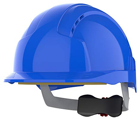 JSP EVOLite Super Light Safety Helmet Hard Hat Wheel Ratchet Vented Blue | JSP's lightest safety helmet, fabric cradle, wheel ratchet system, all-day comfort and protection. UK Manufactured. EN 397.