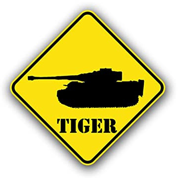 Aufkleber/Sticker Tiger Achtung Panzer Wappen Schild Division 10x10cm A737