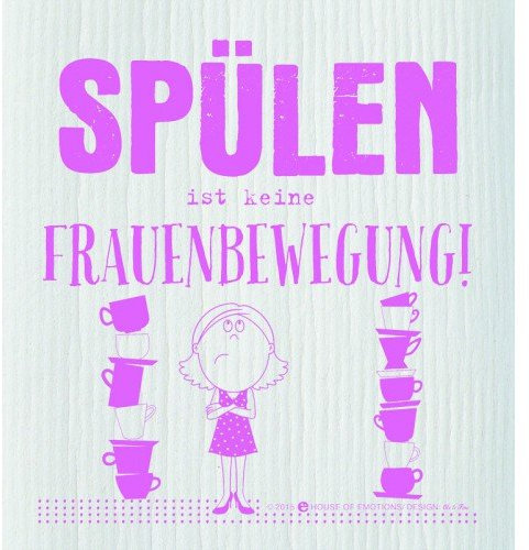 House of Emotions Spüllappen Frauenbewegung - Buchstabenmuster - Cartoon - Saugfähigkeit - 205 x 22 cm - Viscose/Baumwollfaser - Spültuch - Tuch