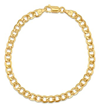 Carissima Gold Women's 9 ct Yellow Gold Hollow 5 mm Curb Chain Bracelet
