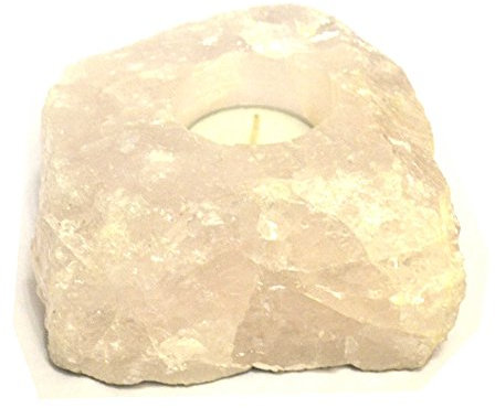 Mystery Mountain Grosses brutes Cristal de Quartz Rose à carré Bougie Chauffe-Plat, Pierre, Rose, 5 x 11 x 10 cm