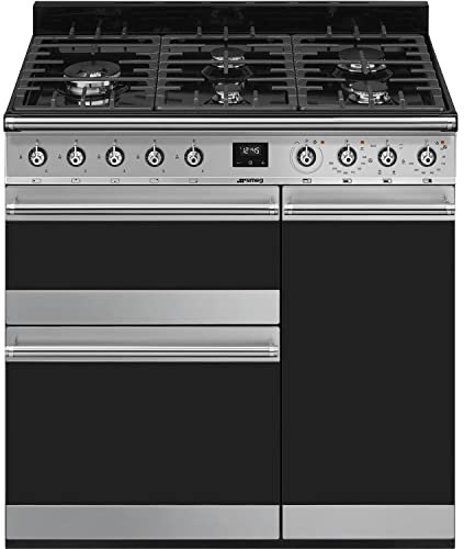 Smeg Symphony Triple Cavity 90cm Dual Fuel Range Cooker - Stainless Steel