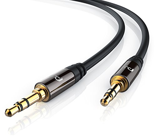 Primewire - 5m Cable Auxiliar de Audio 3.5mm Jack para entradas AUX - Conector metálico de precisión - 2x jack de 3,5 mm macho - Serie Premium HQ