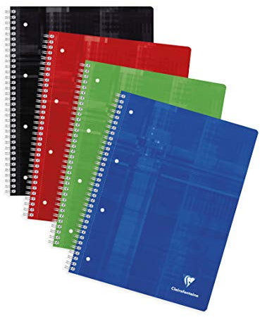 Clairefontaine 82489C Collegeblock A4+, kariert mit Rahmen, 120 Blatt, farbig sortiert