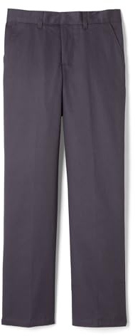 French Toast Boys' Adjustable Waist Relaxed Fit Twill Pant, Heather Gray, 12