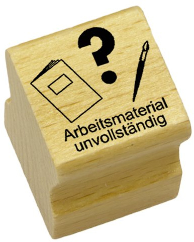Elbi Lehrerstempel: Arbeitsmaterial unvollständig aus Holz - K6/11