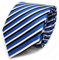 TigerTie Designer Krawatte in blau ultramarin weiss schwarz gestreift