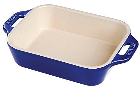Staub Auflaufform aus Keramik, rechteckig, 19 x 15 cm, Dunkelblau