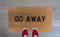 70cm x 40cm GO AWAY Printed Internal Coir Mat, Door Mat Stencilled