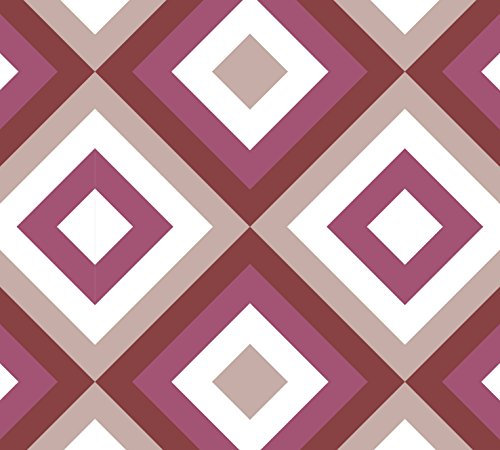 Moderne GMM Tapete Modern living - Diamant rot beige angepasst an Little Greene Peachblossom | Baked Cherry - Höhe 3m Breite 46,5cm