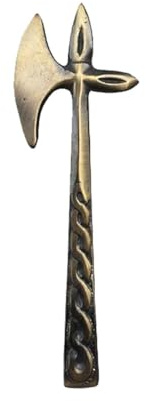 AAR Scottish Kilt Pin Battle Axe Antique and Silver Finish - brass - 4
