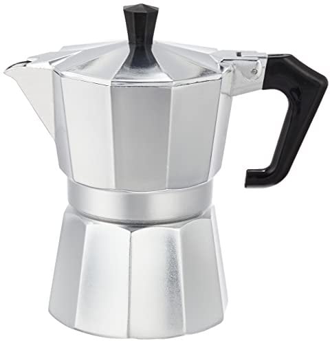 Pezzetti Espressokocher mit Herdplatte, hergestellt in Italien, für 1, 2, 3, 6, 9, 14 Tassen (3 Tassen)