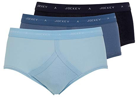 Jockey UK Classic Cotton Rib Y-Front Brief 3er Pack – atmungsaktiver Herren-Slip, Feinripp Unterwäsche 100% Baumwolle, Unterhose mit Y Front Eingriff - Multipack Herrenunterwäsche, in Mehrfarbig