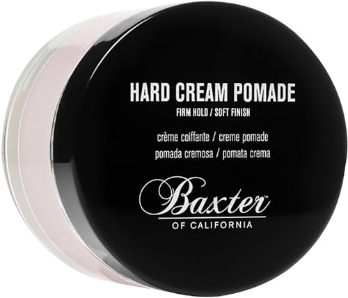 Baxter of California Hard Cream Pomade, Firm Hold - Soft Finish for Men and Women, Great for Thicker Hair Types, Solid Styling Cream for Textured Definition, Powered by Natural Ingredients, 2 Ounce